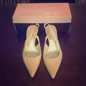 Brand new patent leather slingback